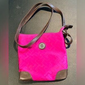 Tommy Hilfiger Pink and Brown Crossbody Bag